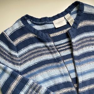 Striped Zip-Up Cardigan